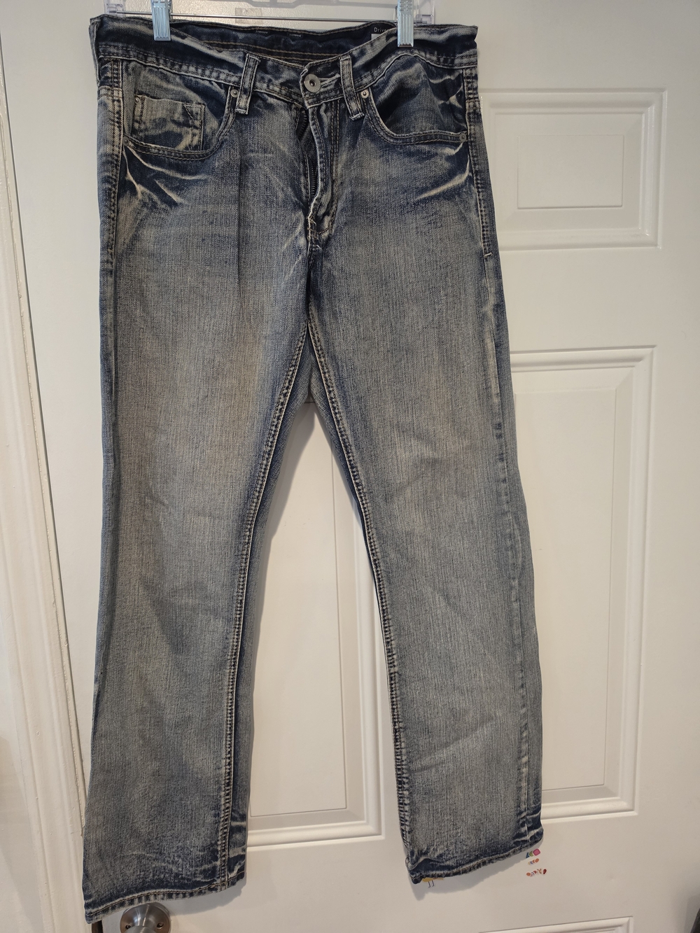 Buffalo David Bitton Men's Faded Blue Straight Jeans